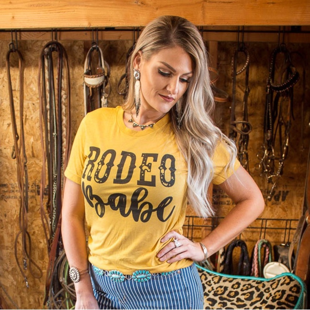 Yellow 'Rodeo Babe' Graphic T-Shirt